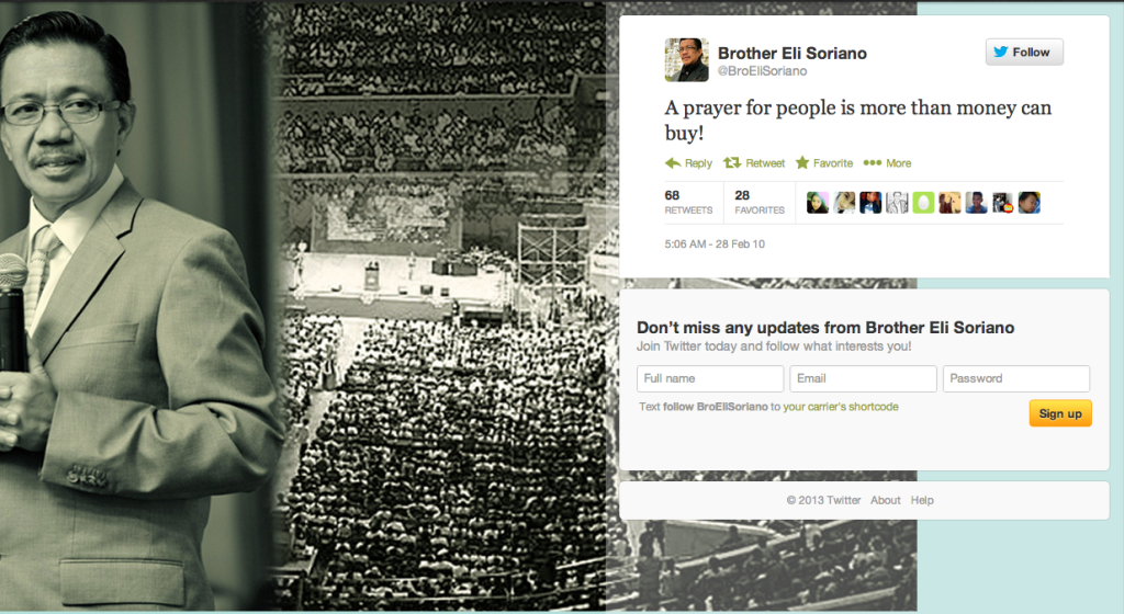 One of the tweets @BroEliSoriano posted after an earthquake claimed many lives in Chile in February 2010.