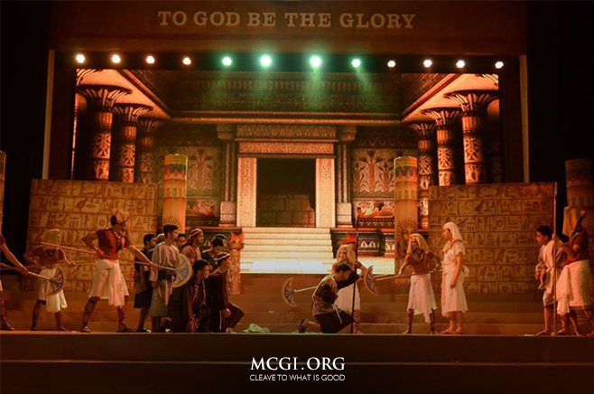 The set of Joseph, the musical play by the youth music ministry members of the Rizal Division of MCGI.